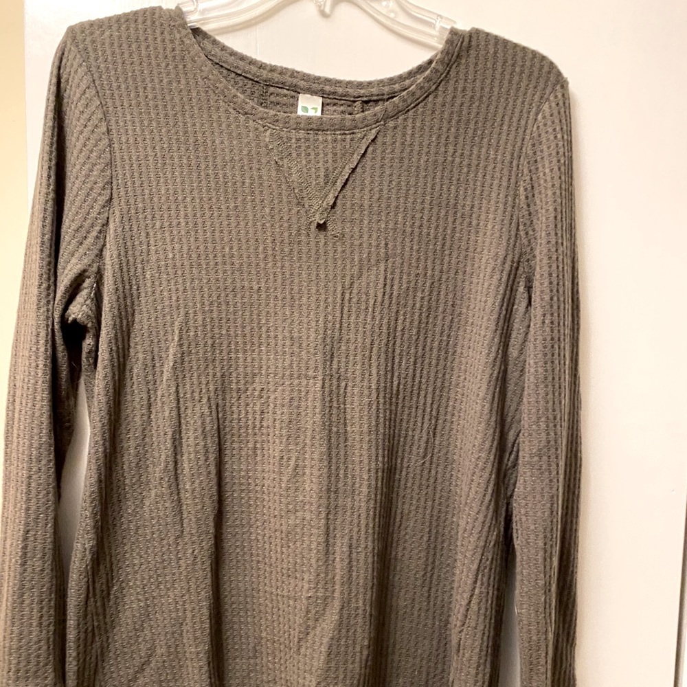Waffle knit tunic top